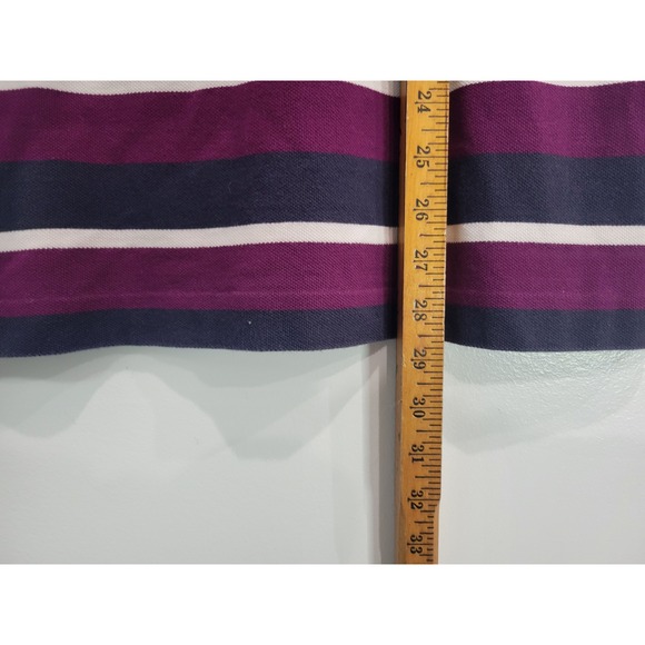 Lacoste Regular Fit Striped Polo Shirt Men's XL Purple Navy White Cotton - Picture 7 of 7